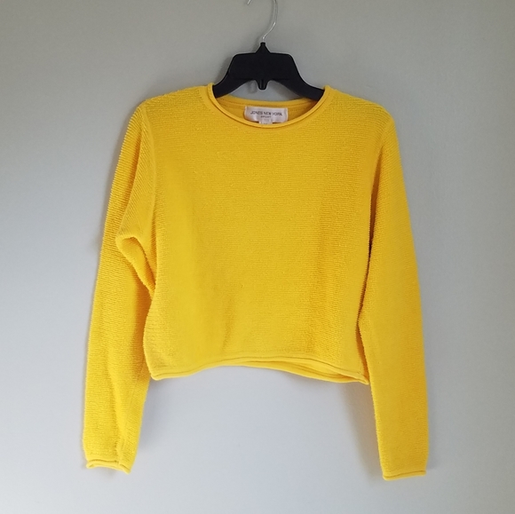 Vintage Tops - Jones New York Sport Retro Yellow Crop Top